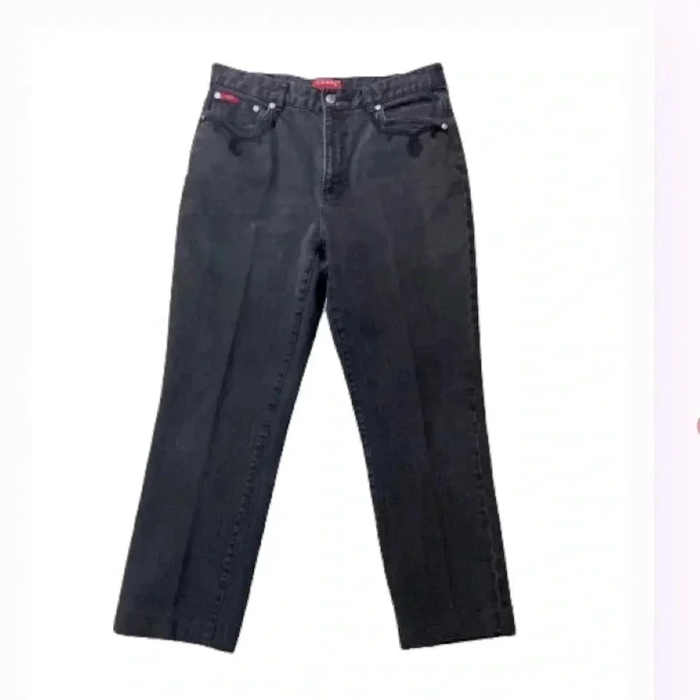 Chaps black CROPPED DENIM JEANS MIDHIGH WAIST VINTAGE SIZE‎ 12